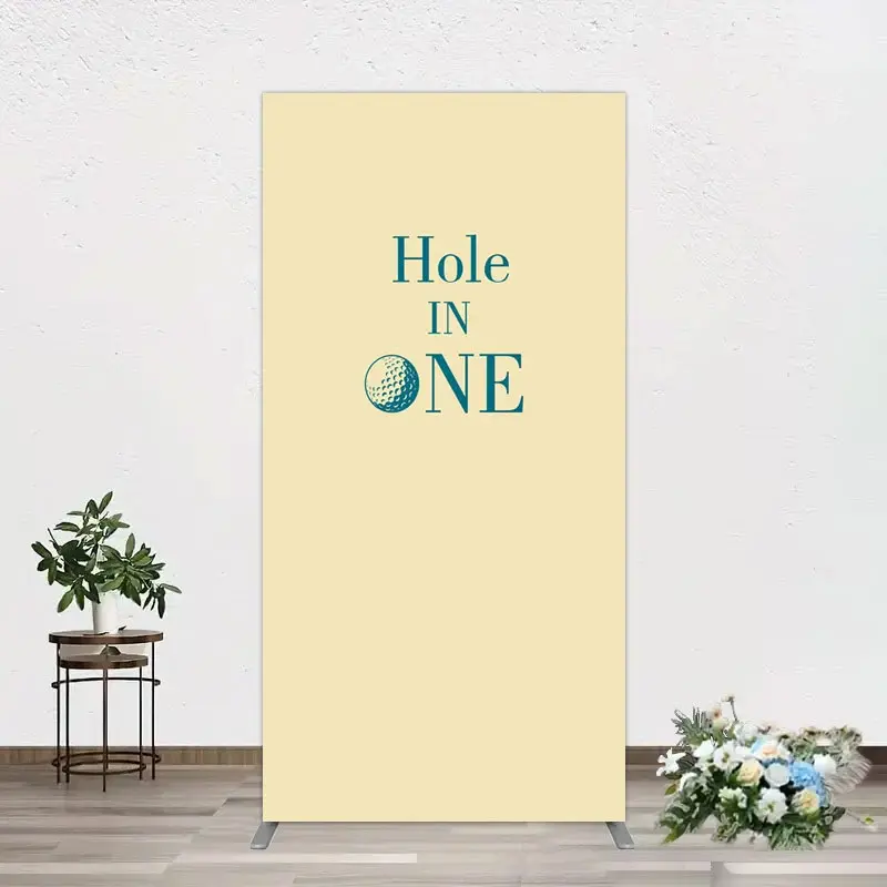 Aperturee Simple Beige Vibe Hole In One Birthday Rectangle Backdrop, 1.6 x 4 ft (0.5 x 1.2 m), 98.18 USD, arch backdrop kit, XQGD1X71CF-AJ