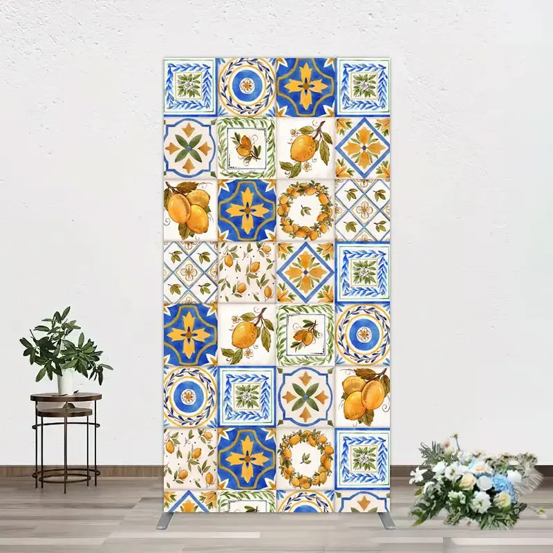 Aperturee Retro Mediterranean Lemon Bridal Shower Rectangle Backdrop, 1.6 x 4 ft (0.5 x 1.2 m), 98.18 USD, arch backdrop kit, XQGD1X73CF-AJ