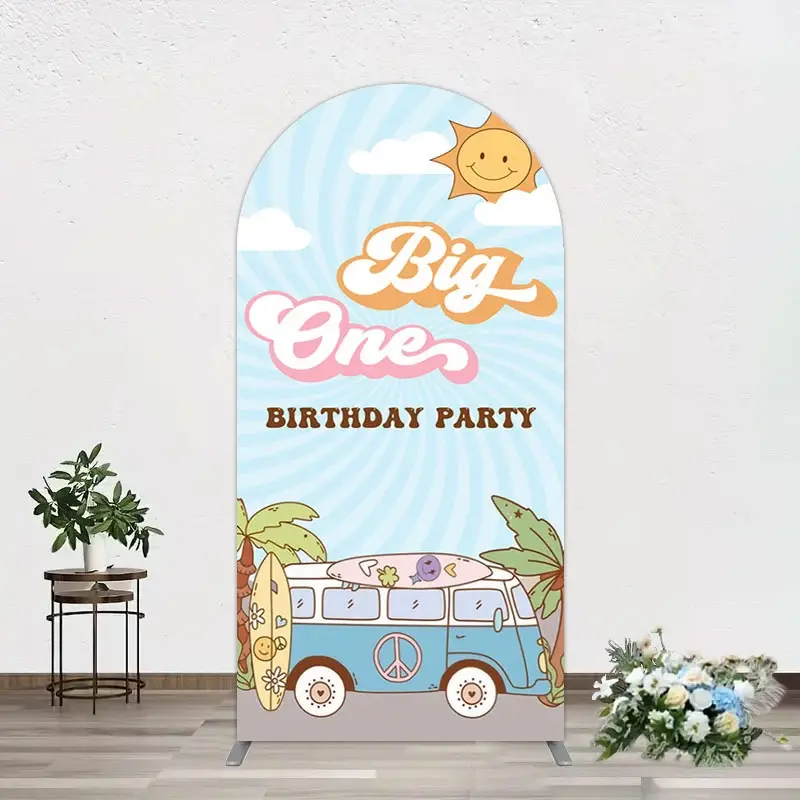 Aperturee Sunny Day Sky Big One Happy Birthday Arch Backdrop, 1.6 x 4 ft (0.5 x 1.2 m), 98.18 USD, arch backdrop kit, YMGD2Z00-AJ