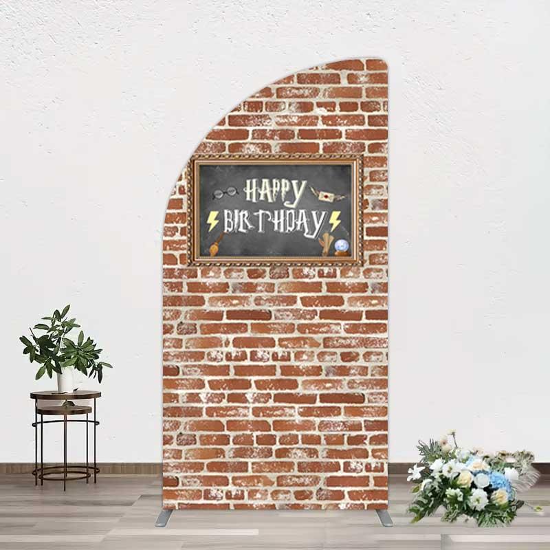 Aperturee Wizard School Brick Wall Frame Birthday Half Moon Arch Backdrop, 1.6 x 4 ft (0.5 x 1.2 m), 98.18 USD, arch backdrop kit, YMGD2Z20YL-AJ