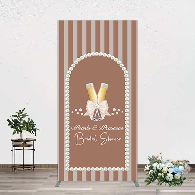Aperturee Stripes Pearls Prosecco Bridal Shower Rectangle Backdrop, 1.6 x 4 ft (0.5 x 1.2 m), 98.18 USD, arch backdrop kit, YMGD2Z32CF-AJ