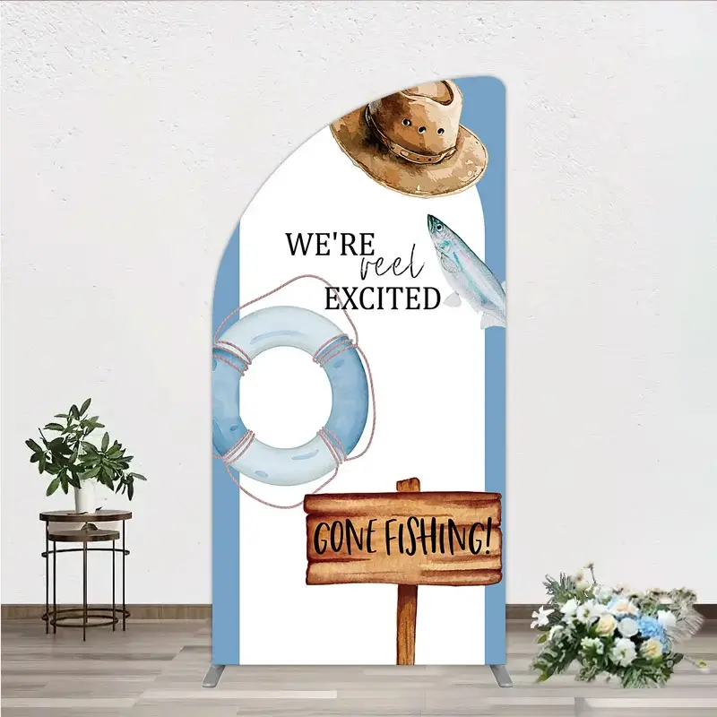 Aperturee Gone Fishing Arch Backdrop Boy Ocean Theme Arch Prop