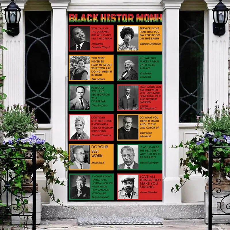 Aperturee Black History Month Door Cover Professional Historical Quote Event Prop