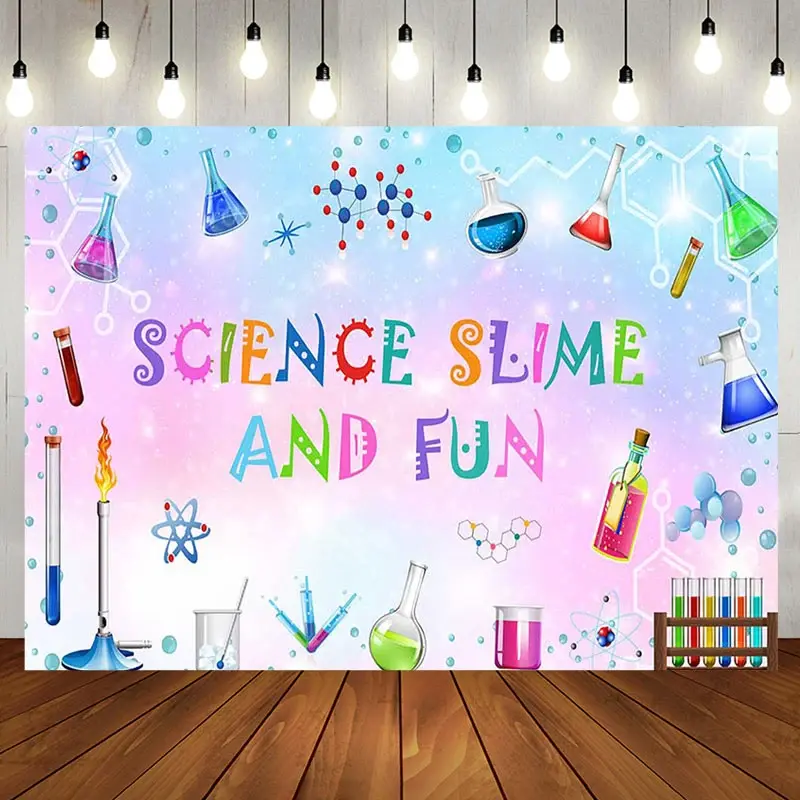 Aperturee Chemical Reagents Science Slime And Fun Backdrop | Simple Backdrop For Birthday | Birthday Party Decorations | Diy Birthday Backdrop