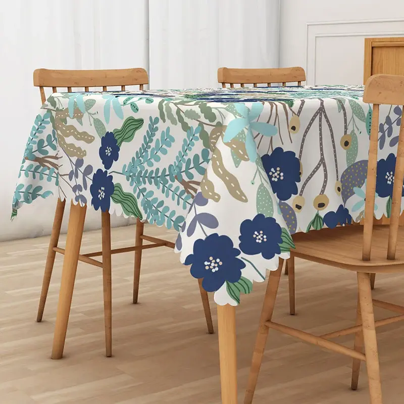 Aperturee Colorful Spring Plants Rectangle Tablecloth, for Botanical Garden Party and Vibrant Kitchen Decor, 52x70in (WxH)