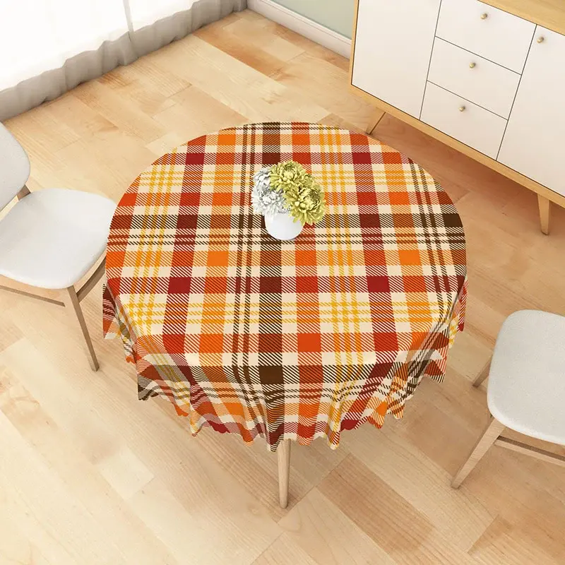 Aperturee Pink Halloween Round Tablecloth with Cute Pumpkin, Bat, and Ghost, for Girly Spooky Party Decor, Diameter 48inch