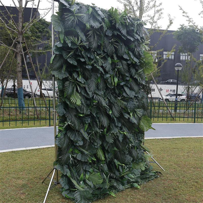 Aperturee Imitated Monstera Greenery Wedding Backdrop Wall, 4 x 8 ft (1.2 x 2.4 m), 519 USD, artificial flower wall, S0D4814-S