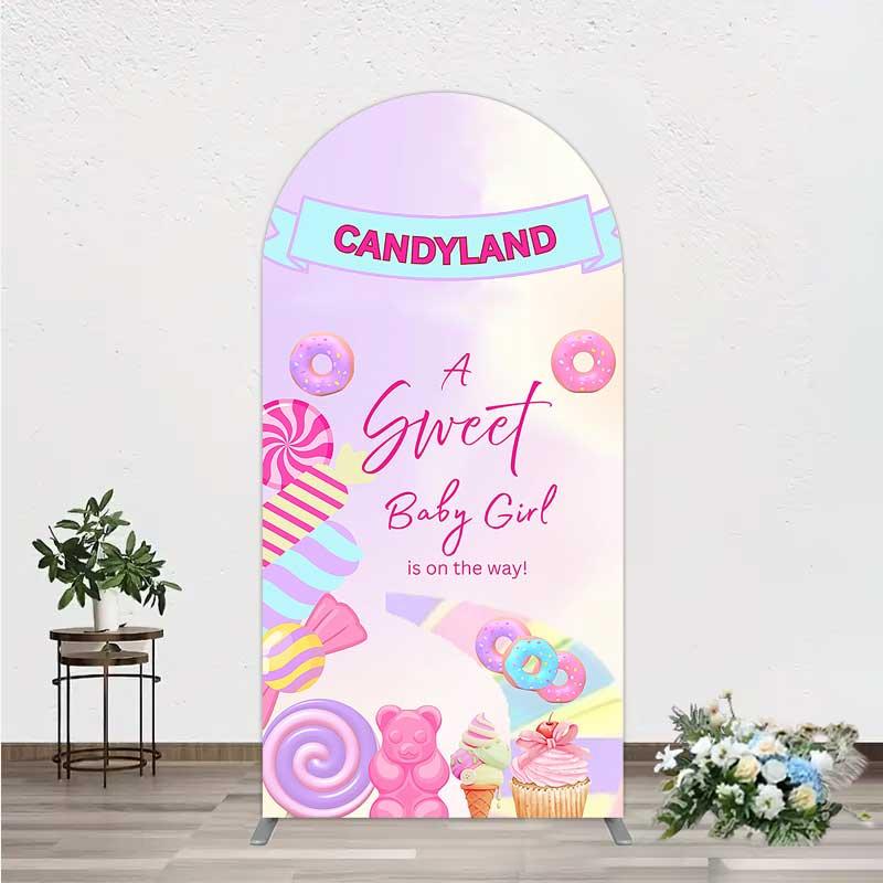 Aperturee Candyland Sweet Baby Girl is on the Way Arch Backdrop Professional Photography Background