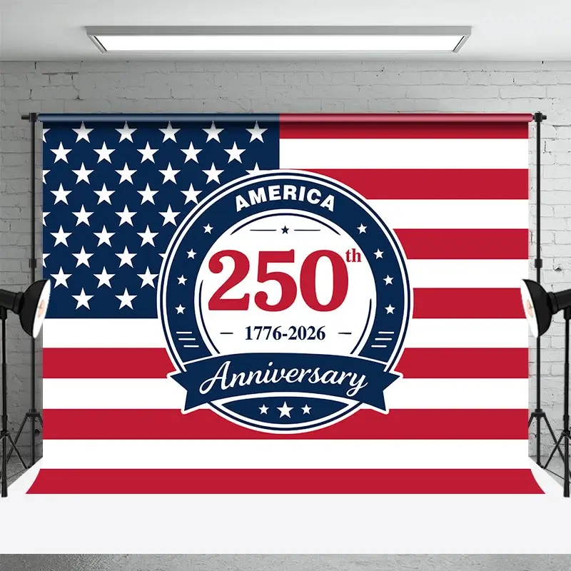 Aperturee America 250th Anniversary USA Flag Backdrop, 1776 to 2026 Independence Day Party Celebration Background