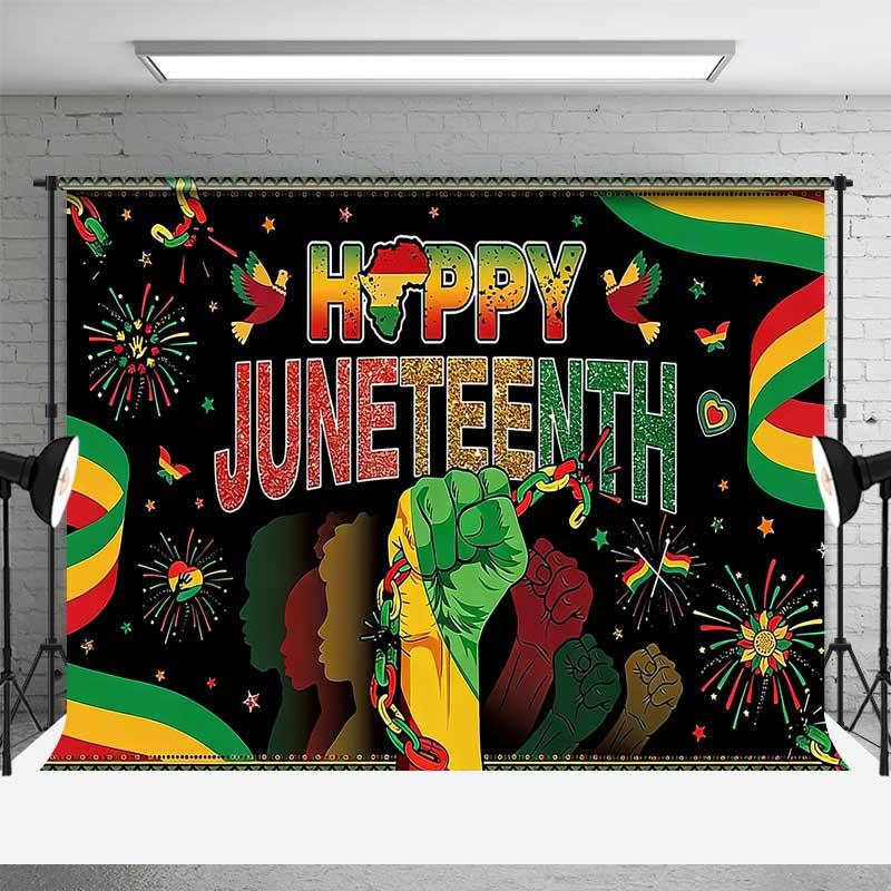 Aperturee Juneteenth Freedom Day Backdrop Breaking Chains and Raised Fist Background Professional Studio Gear