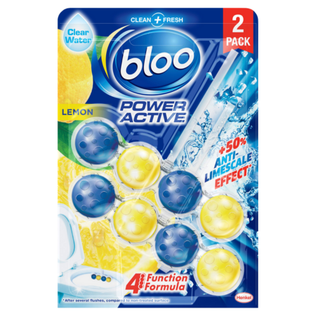 Bloo Power Active Lemon Toilet Freshener - 2-pack