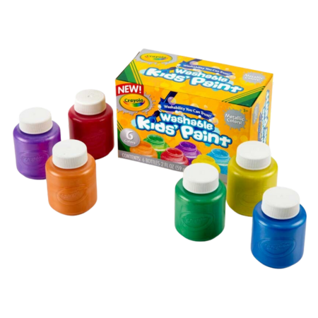 Crayola Washable Metallic Paints - 6 pcs