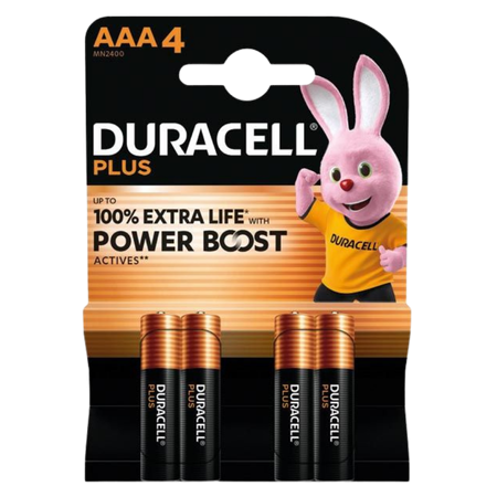 Duracell Plus Battery MN2400 AAA – 4 Pcs
