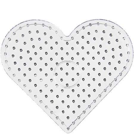 Creotime Jumbo Transparent Heart Bead Plate - 17 5x15cm