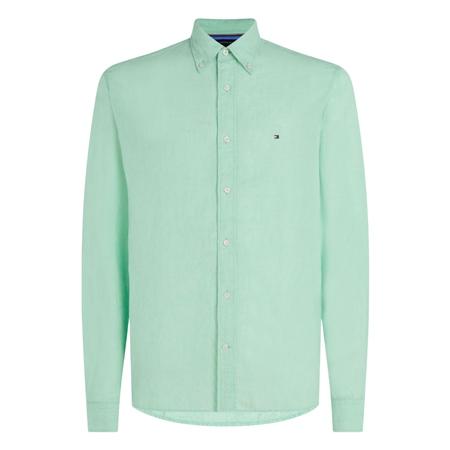 Tommy Hilfiger Pigment Dyed Linen Shirt - Green - 2XL