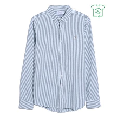 Farah Brewer Stripe Shirt - Green Meadow - M