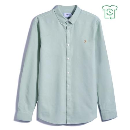 Farah Brewer Slim Fit Organic Cotton Oxford Shirt - Grove Green - XL