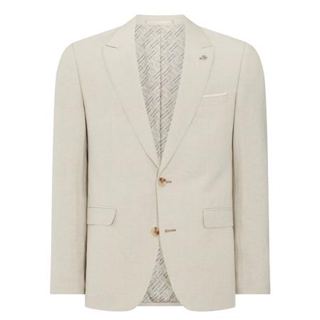 Remus Uomo Linen-Blend Suit Jacket - Stone - 38R