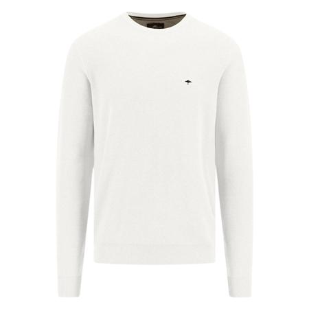 Fynch Hatton Fine Cotton Crew Neck Sweater  - White - 2XL