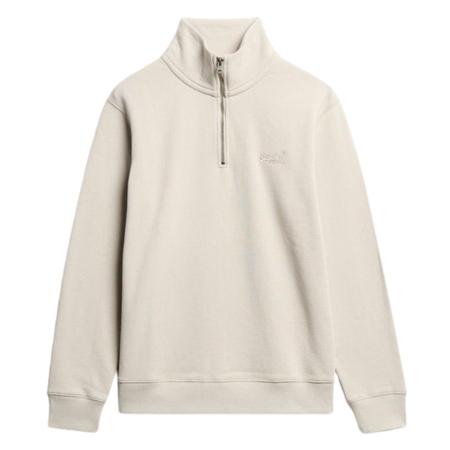 Superdry Essential Logo Henley Half Zip Sweatshirt - Beige - XL