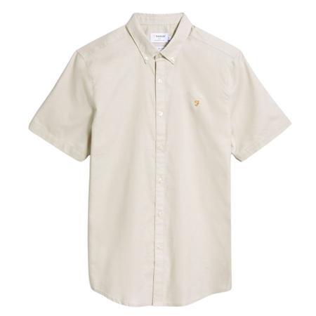Farah Brewer Short Sleeve Oxford Shirt - Beige - L