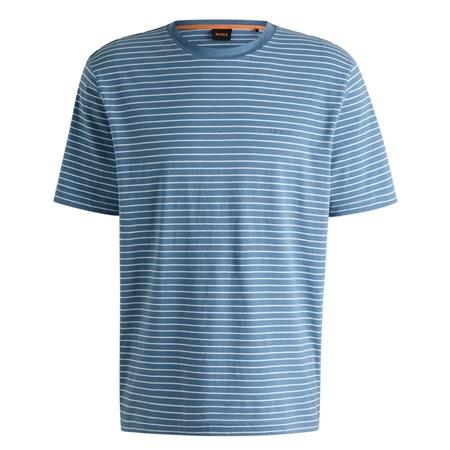 Boss Tales Stripe T-shirt - Blue - XL