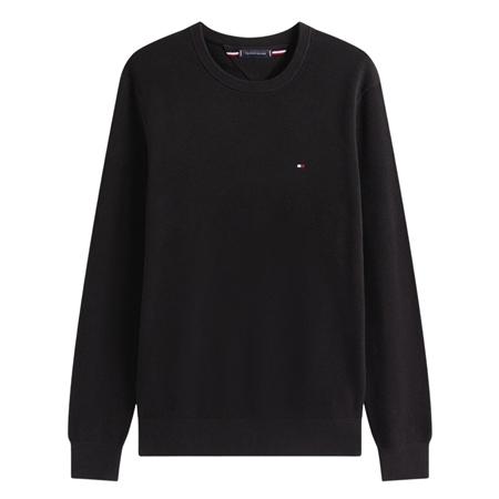 Tommy Hilfiger Essential Structure Crew Neck Jumper - Black - XL
