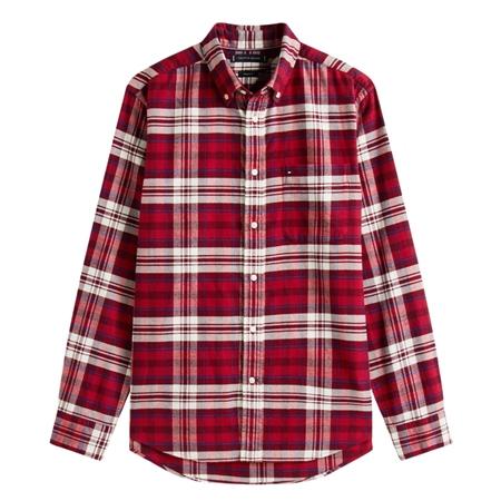 Tommy Hilfiger Hero Tartan Check Flannel Shirt - Red - M