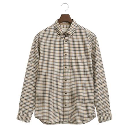 Gant Regular Fit Tattersall Checked Twill Shirt - Brown - L
