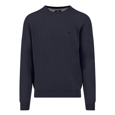 Fynch Hatton Fine Cotton Crew Neck Sweater - Navy - XL