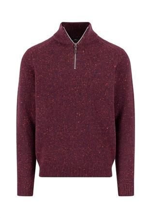 Fynch Hatton Troyer Donegal Sweater - Wine - 2XL