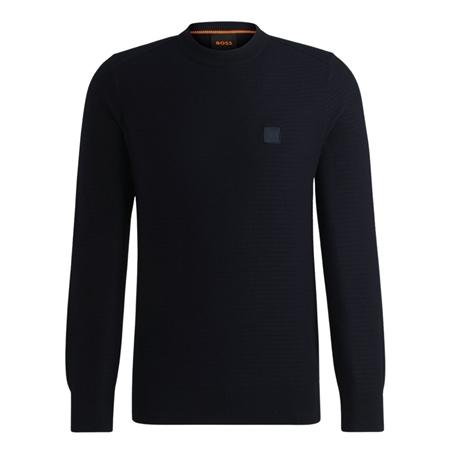 Boss Structured Sweater with Cashmere - Navy - M