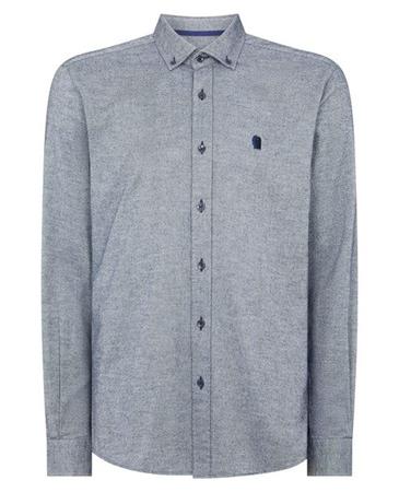 Remus Uomo Parker Tapered Fit Cotton Shirt - Navy - M