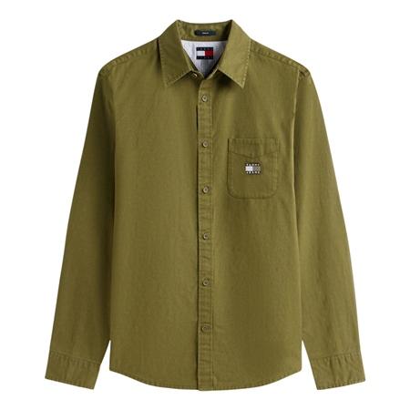 Tommy Jeans Regular Fit Washed Twill Shirt - Green - S