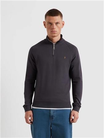 Farah Jim Organic Cotton 1/4 Zip Sweatshirt - Grey - M