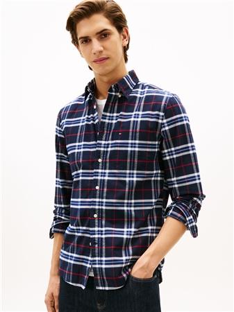 Tommy Hilfiger Brushed Oxford Check Shirt - Navy - L