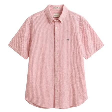 Gant Seersucker Stripe Ss Shirt - Pink - M
