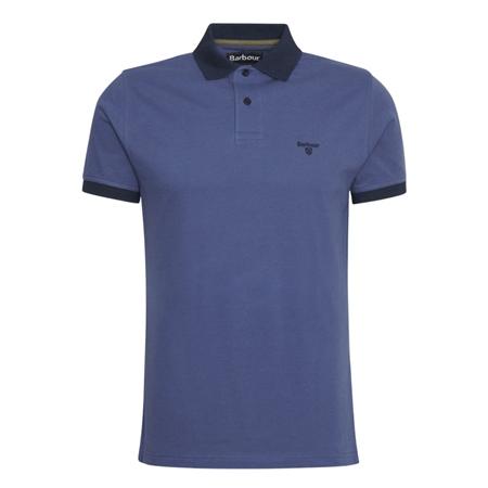 Barbour Lynmouth Tipped Tailored Fit Polo Shirt - Ocean Blue - M