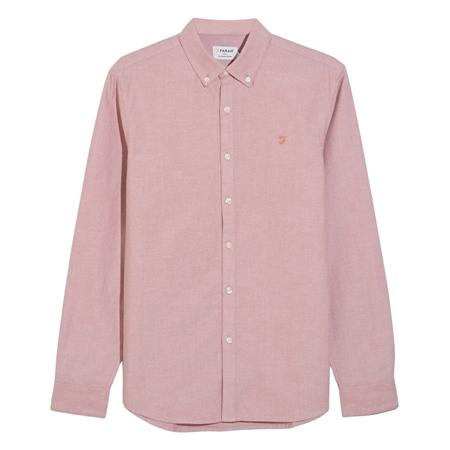 Farah Brewer Slim Fit Shirt - Coral Pink - XL