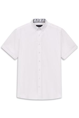 Bugatti Casual Short Sleeve Oxford Shirt - White - 3XL
