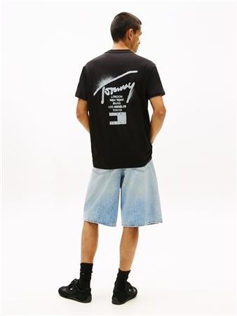 Tommy Jeans Signature Back Logo Jersey T-Shirt - Black - XL