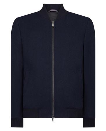 Remus Uomo Remus Flannel Bomber Jacket - Navy - XL