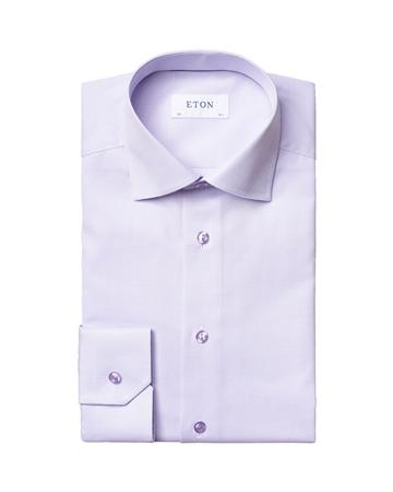 Eton Solid Signature Twill Formal Shirt - Purple - 16