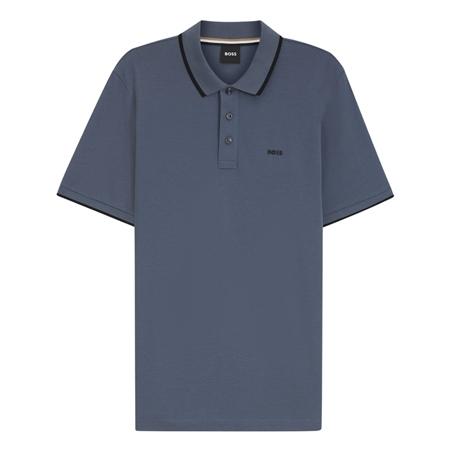 Boss Parlay Contrast Tipped Polo Shirt - Blue - M