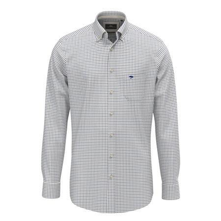 Fynch Hatton Poplin Check B.D. Shirt - Blue - M