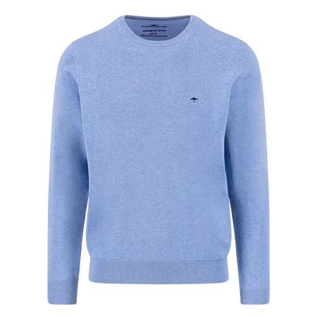 Fynch Hatton Fine Knit Crew Neck Sweater - Crystal Blue - L