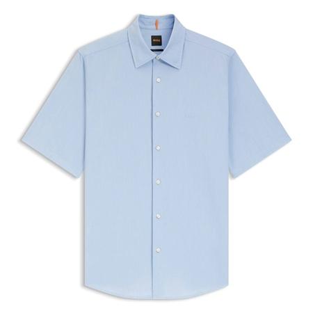 Boss Rash Cotton Oxford SS Shirt - Blue - M