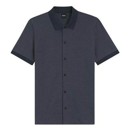 Boss H-Powell Bubble-structure Regular-fit Polo Shirt - Navy - S