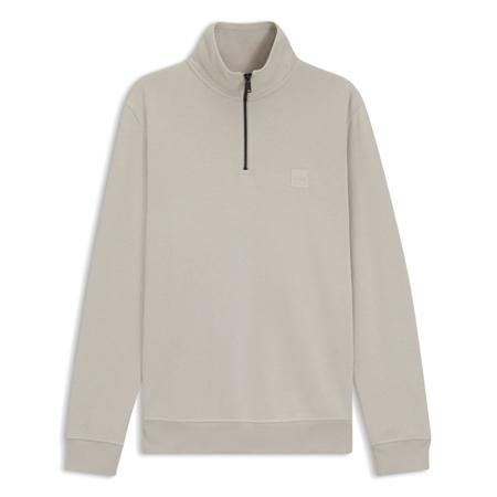 Boss Zetrust Cotton-Terry Half Zip Sweatshirt - Grey - L
