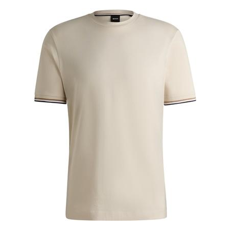Boss Thompson Tipped Cotton-jersey T-shirt - Beige - M